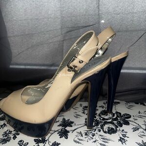 Guess Beige & Navy High Heels